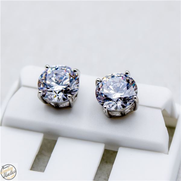 NEW SILVER PLATED ROUND STUD EARRINGS
