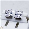 Image 1 : NEW SILVER PLATED SQUARE CUT STUD EARRINGS