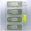 Image 2 : USA 4X$1 UNCIRCULATED SEQUENTIAL NOTES