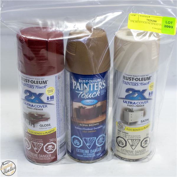 3PK RUSTOLEUM SPRAY PAINT