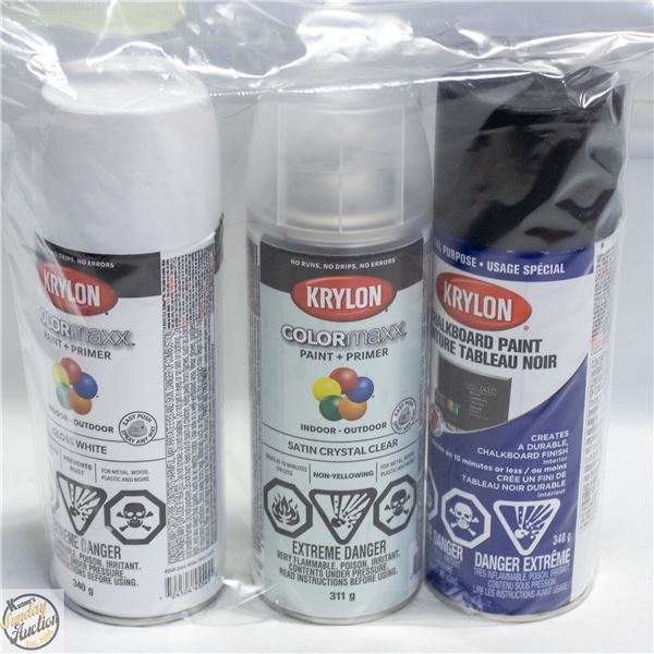 3PK KRYLON SPRAY PAINT