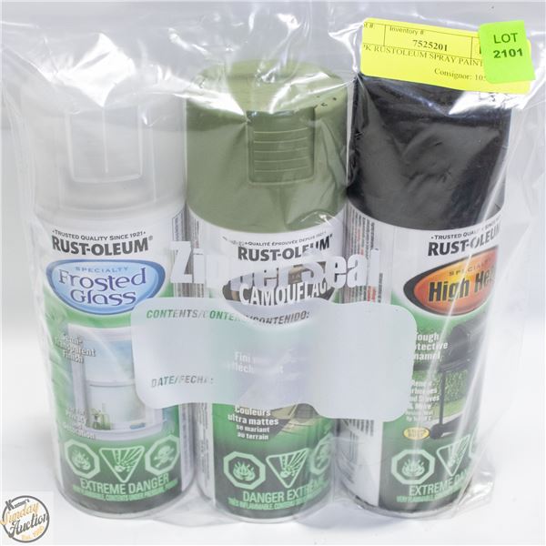 3PK RUSTOLEUM SPRAY PAINT