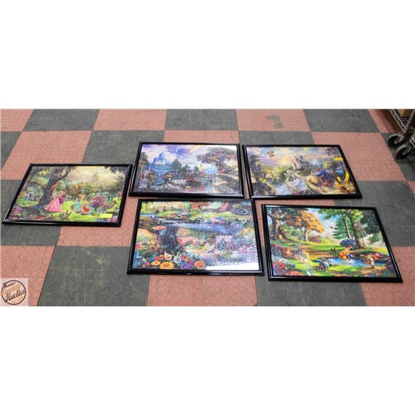 LOT OF DISNEY PUZZLES IN PICTURE FRAMES