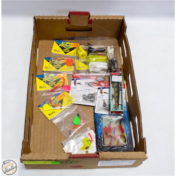 TRAY OF NEW FISHING TACKEL