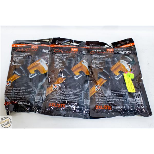 3PKS OF 10 GLOVES BDG DRIPPAZ NITRILE MECHANIC