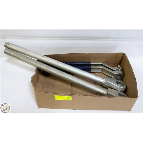 BOX W/ 4 NEW LEVER GATE VALVE STEEL HANDLES