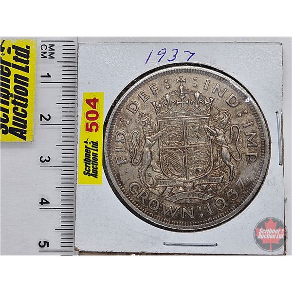 United Kingdom 1937 Crown : George VI Coronation (Silver .500)