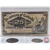 Image 2 : Canadian Collector Combo : - Dominion of Canada Twenty Five Cent "Shinplaster" 1900 : Courtney  - La