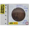 Image 1 : Province du Canada 1852 One Penny Quebec Bank Token : Deux Sous