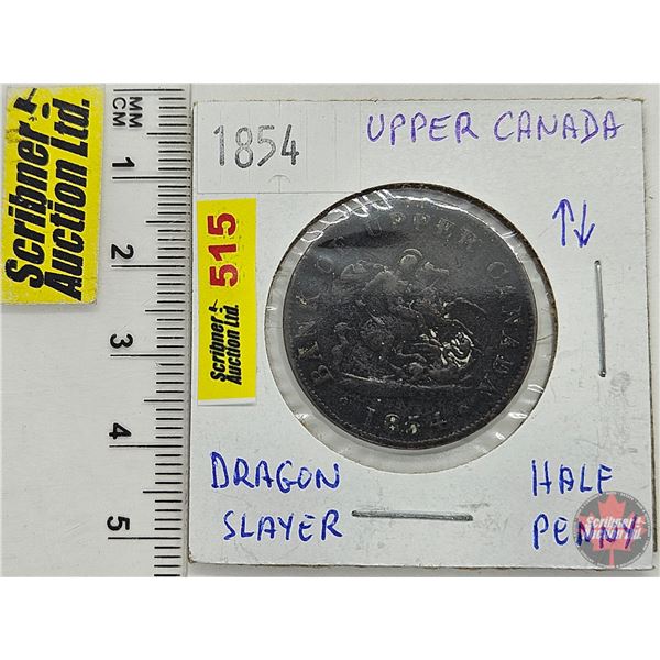 Bank of Upper Canada 1854 Half Penny Bank Token