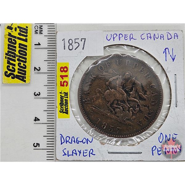 Bank of Upper Canada 1857 One Penny Bank Token