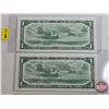 Image 4 : Canada $1 Bills 1954DF "Devil's Face" (2 Consecutive) : Beattie/Coyne #MA4980026-0027
