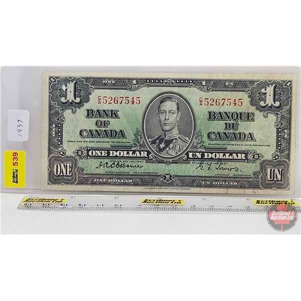 Bank of Canada $1 Bill 1937 : OSBOURNE/TOWERS #CA5267545