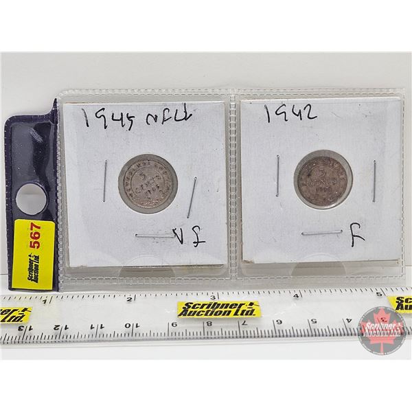 Newfoundland Five Cent (2): 1942C ; 1945C