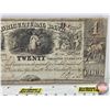 Image 3 : Upper Canada $4 Bill 1835 Agricultural Bank "Twenty Shillings" : No. 930