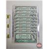 Image 1 : Canada $1 Bills 1954 (9 Consecutive) : Bouey/Rasminsky #JF5988732-740
