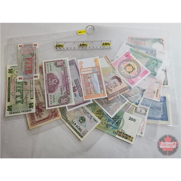 Variety Foreign Bills (19) : Incl . British Armed Forces; Japan; Myanmar; Vietnam; etc !