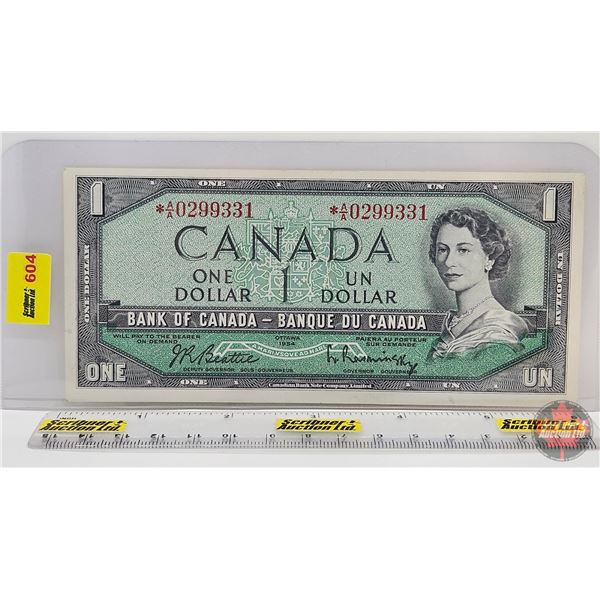 Canada $1 Bill 1954 *Replacement : Beattie/Rasminsky # *AA0299331