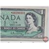 Image 3 : Canada $1 Bill 1954 *Replacement : Beattie/Rasminsky # *AA0299331