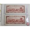 Image 4 : Canada $2 Bills 1954 (2 Consecutive) : Beattie/Rasminsky #VR4271833-834