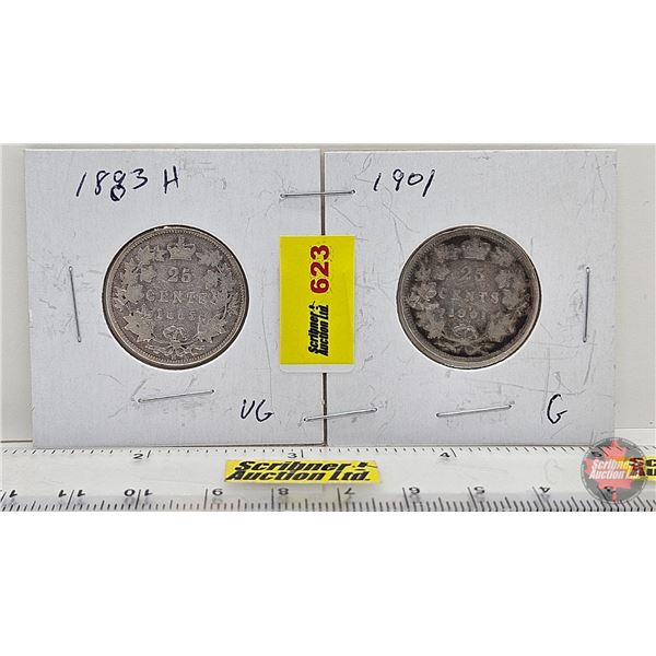 Canada Twenty Five Cent (2): 1883H; 1901