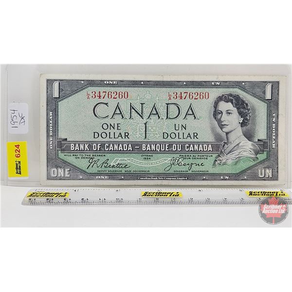 Canada $1 Bill 1954DF "Devil's Face" : Beattie/Coyne #LA3476260