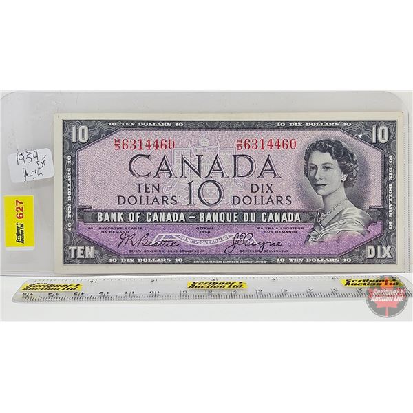 Canada $10 Bill 1954DF "Devil's Face" : Beattie/Coyne #HD6314460