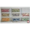 Image 11 : Canada Bills 1954 Series (8) :  - $1000 : Lawson/Bouey #AK1758137 - $100 : Beattie/Rasminsky #BJ1944