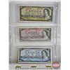 Image 6 : Canada Bills 1954 Series (8) :  - $1000 : Lawson/Bouey #AK1758137 - $100 : Beattie/Rasminsky #BJ1944