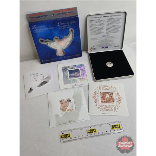 The Official Millennium Keepsake by Canada Post ~ Coin & Stamp Set "Celebrate The Year 2000"