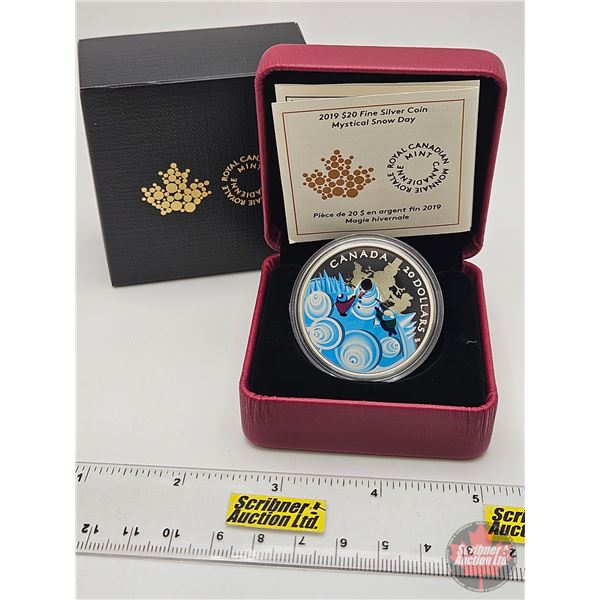 RCM Canada 2019 : $20 Fine Silver Coin : Mystical Snow Day (COA #0080) (99.99%) (GST Exempt)