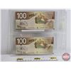 Image 4 : Canada $100 Bills 2004 (2): - Jenkins/Dodge #BJZ8411375 - Jenkins/Dodge #BKM5150348