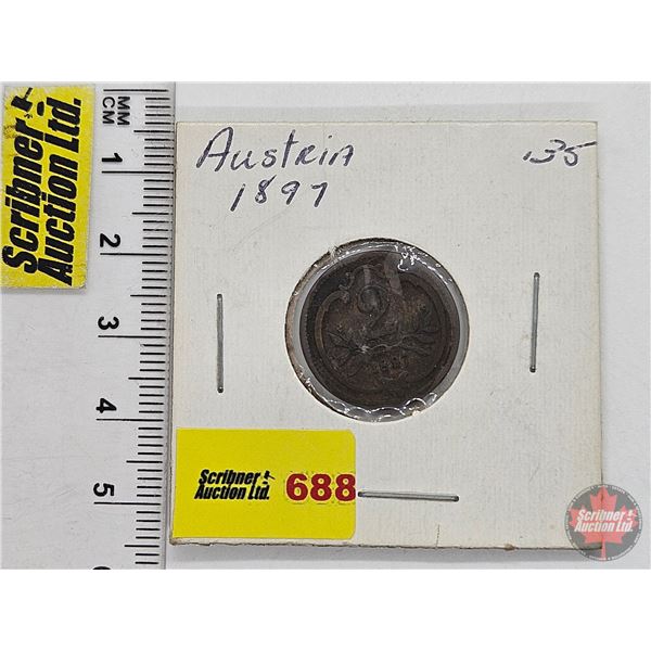 Austria : 2 Heller : 1897