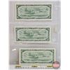 Image 5 : Canada $1 Bills 1954 (3 Consecutive) : Lawson/Bouey #BI9025573-574-575