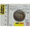 Image 1 : Poland 1/4 Thaler : 1756 : Ort / 18 Groszy : August III (Lipsk) (Silver)