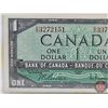 Image 2 : Mismatched Serial Numbers : Canada $1 Bill 1954 : Beattie/Rasminsky  (Left : S/N# HO3272151) (Right 