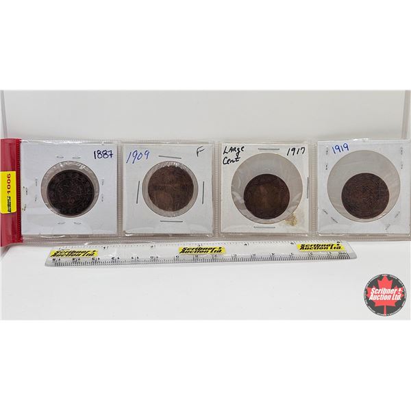 Canada Large Cent (4): 1887; 1909; 1917; 1919
