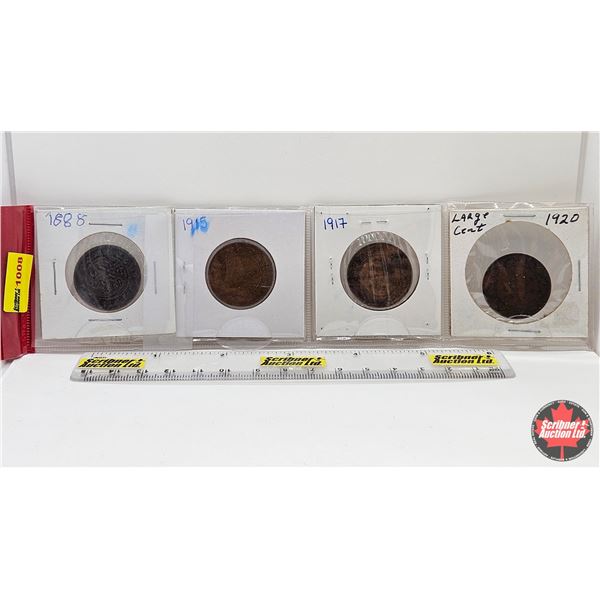 Canada Large Cent (4): 1888; 1915; 1917; 1920