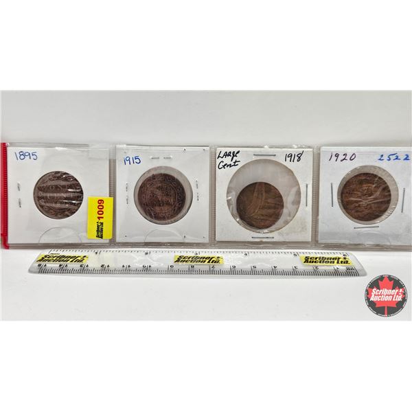 Canada Large Cent (4): 1895; 1915; 1918; 1920