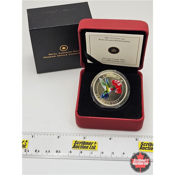 RCM Canada 2007 : Ruby-Throated Hummingbird : 25-Cent Coin (COA #9323)