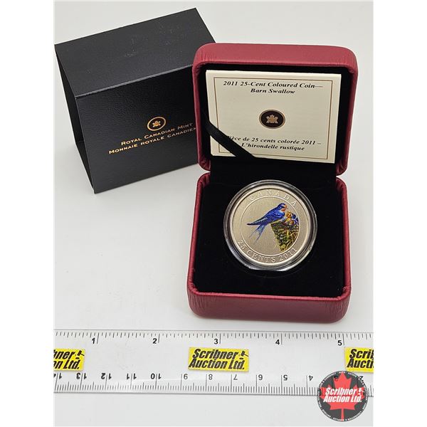 RCM Canada 2011 : Barn Swallow : 25-Cent Coin (COA #5826)