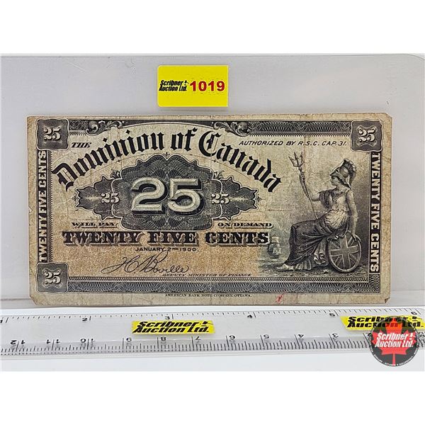 Dominion of Canada Twenty Five Cent 1900 "Shinplaster" : Boville