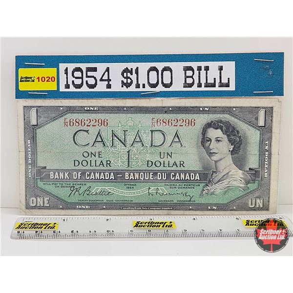 Canada $1 Bill 1954 : Beattie/Rasminsky #FN6862296
