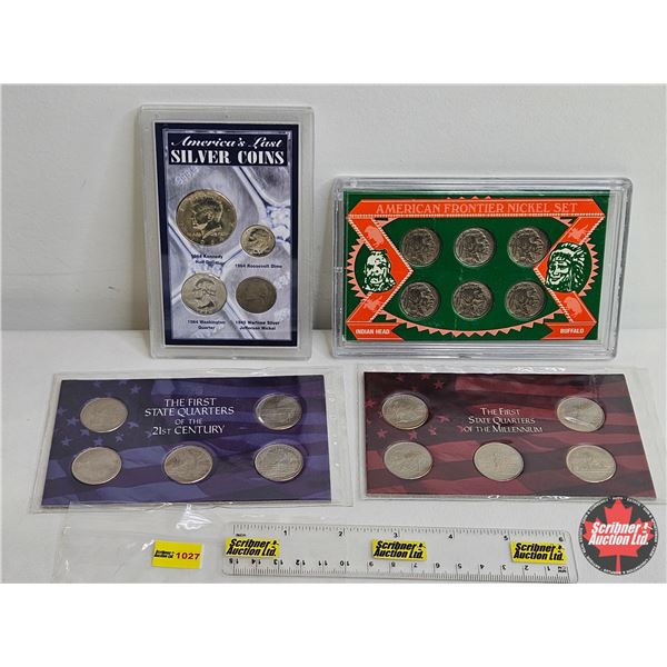 USA Coin Collector Sets (4): - American Frontier Nickel Six-Coin Set - America's Last Silver Coins (