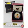 Image 1 : RCM Canada 2012 : Evening Grosbeak : 25-Cent Coloured Coin (COA #11616)
