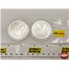 Image 1 : Playboy Limited Edition Silver Medallions (2) :  January 2002 & February 2002  (NO COA) (.999) (GST 