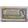 Image 2 : Canada $20 Bills 1954 (2):  - Beattie/Rasminsky #OE4169075 - Beattie/Rasminsky #OE472116