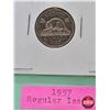Image 2 : Canada Five Cent 1957 (2) : Reg ; Bug Tail