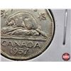 Image 4 : Canada Five Cent 1957 (2) : Reg ; Bug Tail