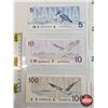 Image 7 : Canada Bills "Bird Series" (9): - $5 Bill : Bonin/Thiessen #GPK3373565 - $10 Bill : Knight/Thiessen 